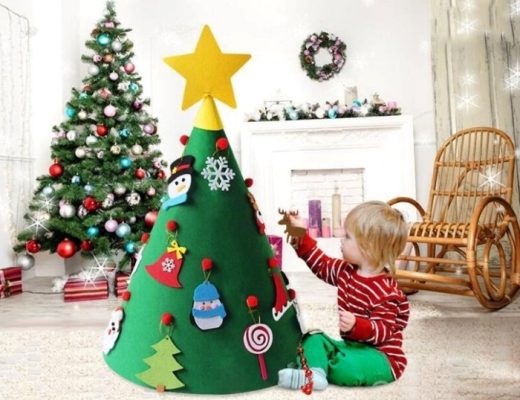 ALBERO DI NATALE IN FELTRO PER SALVARE L’ALBERO DI NATALE (VERO) QUANDO SI HANNO BIMBI IN CASA