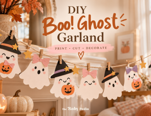 Ghirlanda di fantasmini Halloween fai da te: printable gratis