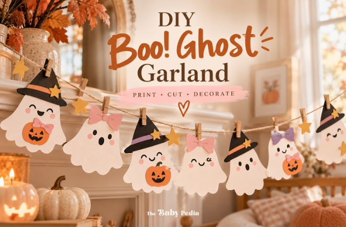 Ghirlanda di fantasmini Halloween fai da te: printable gratis